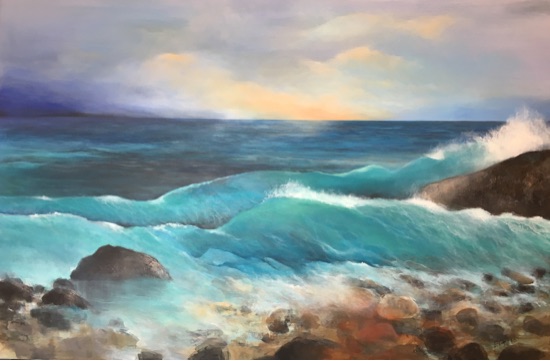Turkist hav 100x150 - solgt 