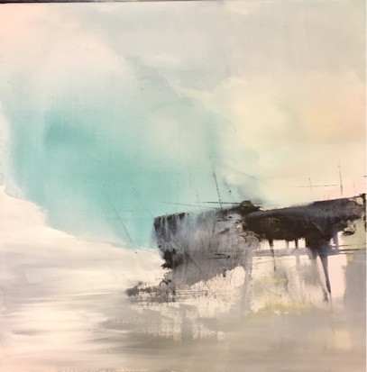 Snowing on my piano 40x40 - solgt
